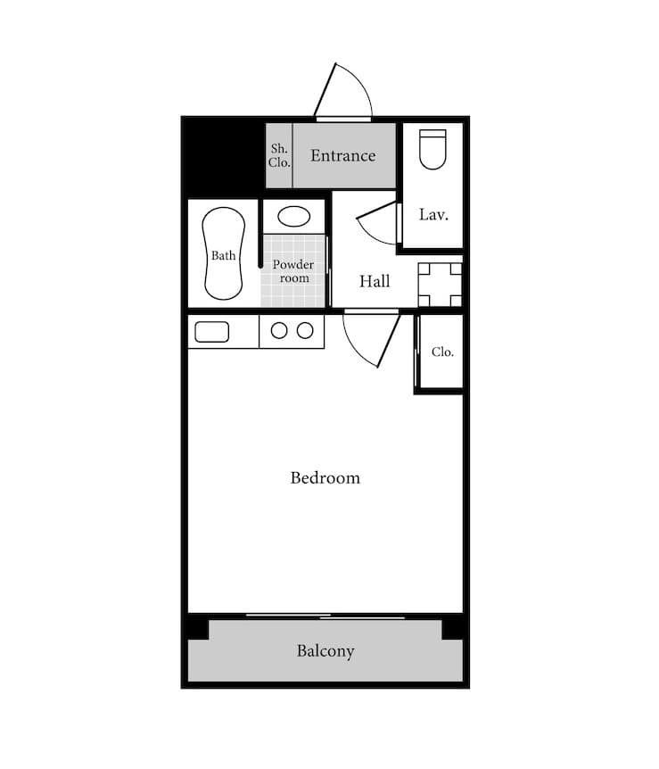 ワンルーム間取り図